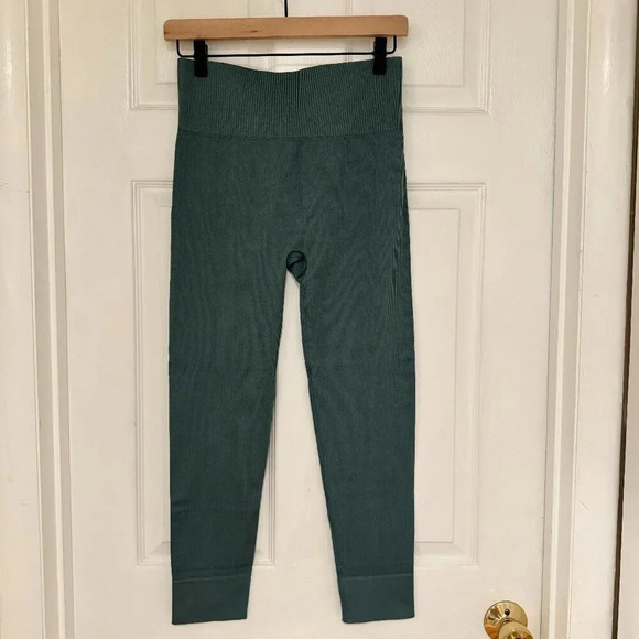 NWT Madewell MWL Seamless Ribbed Legging in Teal Green - Picture 1 of 9